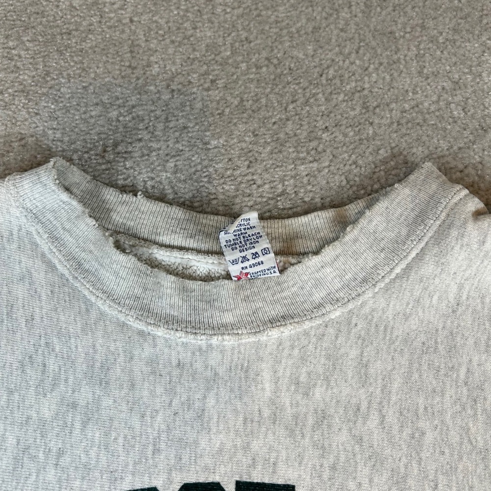 Vintage 90s Soffe Sweatshirt Mens XL Gray Monroe Hill UVA Made in USA Distressed - Picture 3 of 13